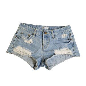 Bunny Cocoa distressed cut off short shorts size small